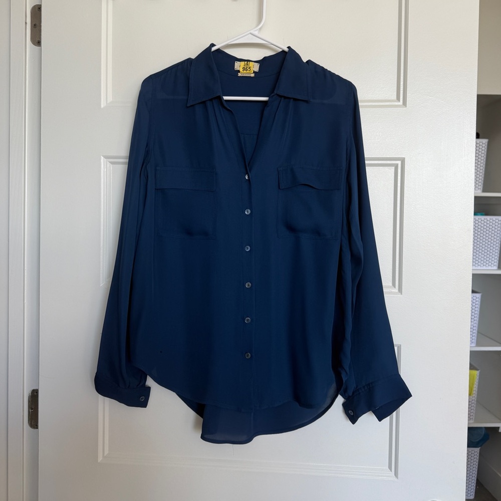 L’agence Silk Navy Blouse